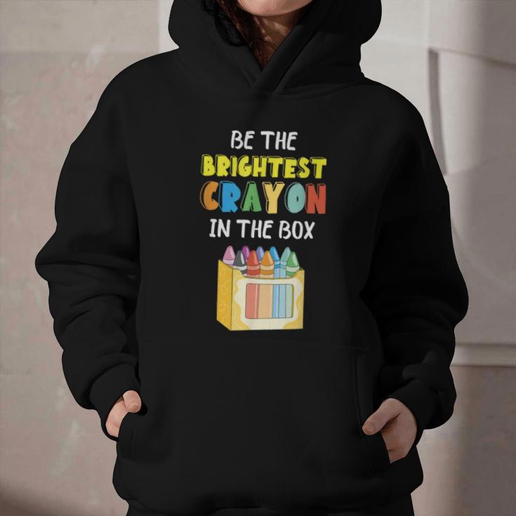 Crayon Be The Brightest Students Crayons Back To School Graphic Youth Hoodie