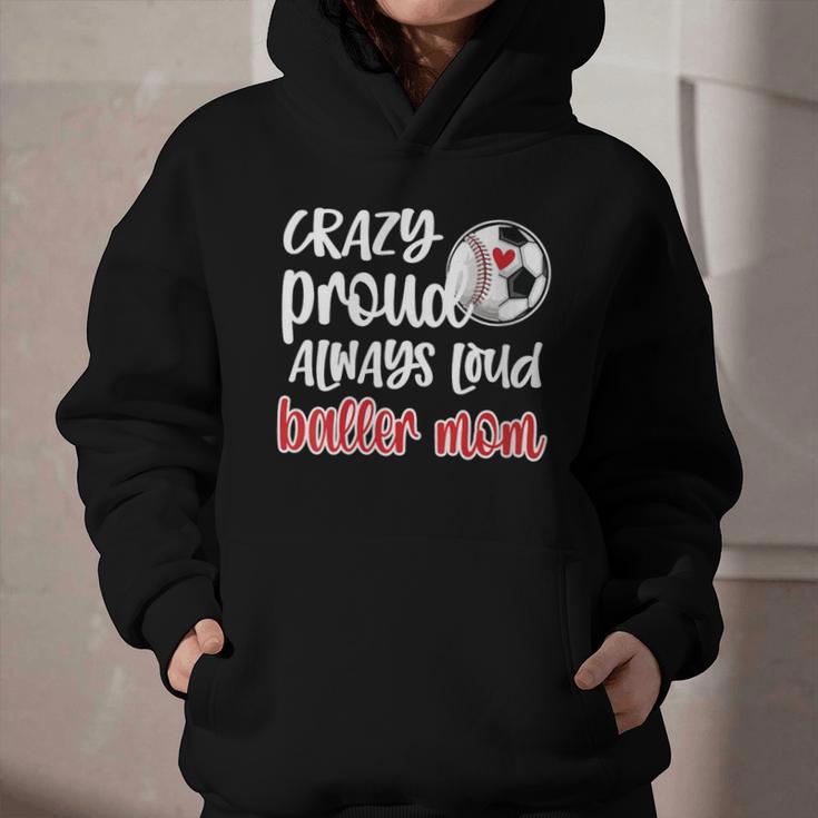 Crazy Proud Soccer Baseball Player Mom Ball Mother Graphic Youth Hoodie