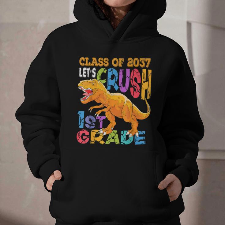 Crush 1st Grade Dinosaur Back To School Class Of 2037 Boy Graphic Youth Hoodie