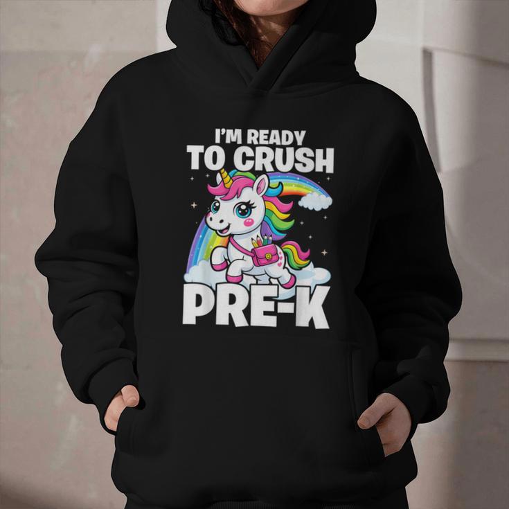 Crush Pre-K Girls Back To School Unicorn First Day Preschool Graphic Youth Hoodie