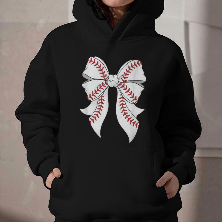 Cute Baseball Coquette Bow For Women Girls Baseball Mama Mom Graphic Youth Hoodie