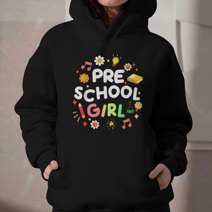 Cute Preschool Girl First Day Of School Back To School Graphic Youth Hoodie Cute Preschool Girl First Day Of School Back To School Graphic Youth Hoodie
