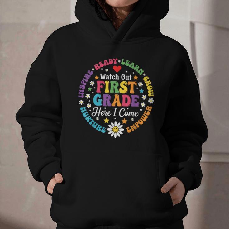 Cute Watch Out First Grade Here I Come Back To School Graphic Youth Hoodie