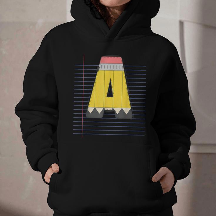 Cute Yellow School Pencil Alphabet Letter A Back To School Graphic Youth Hoodie Cute Yellow School Pencil Alphabet Letter A Back To School Graphic Youth Hoodie