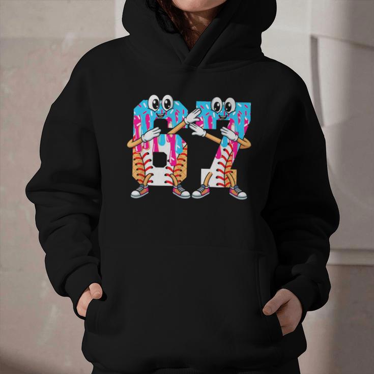 Dabbing Baseball Ice Cream Drip Number 67 Birthday Party Graphic Youth Hoodie