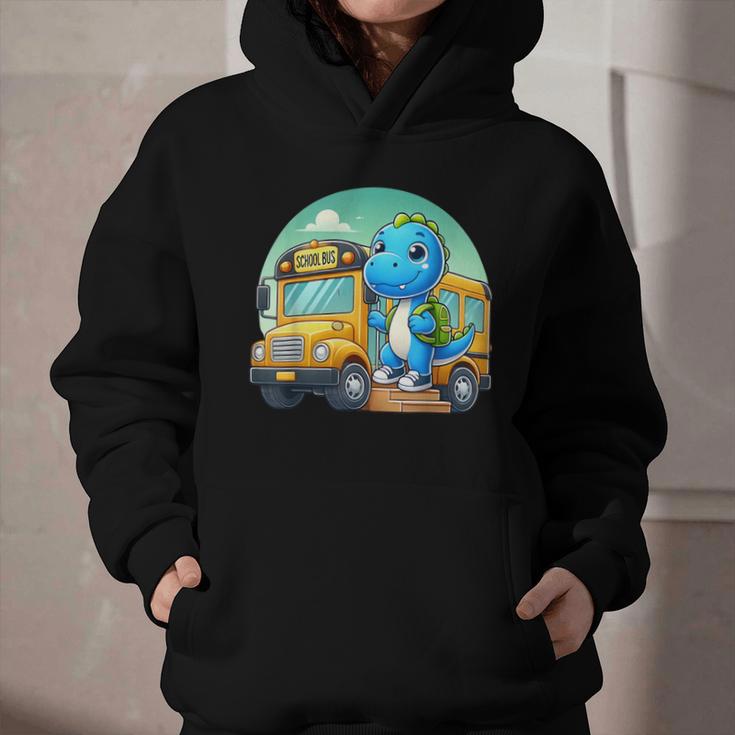 Dinosaur Kids Riding a Bus Back To School Ready To Crush Graphic Youth Hoodie Dinosaur Kids Riding a Bus Back To School Ready To Crush Graphic Youth Hoodie