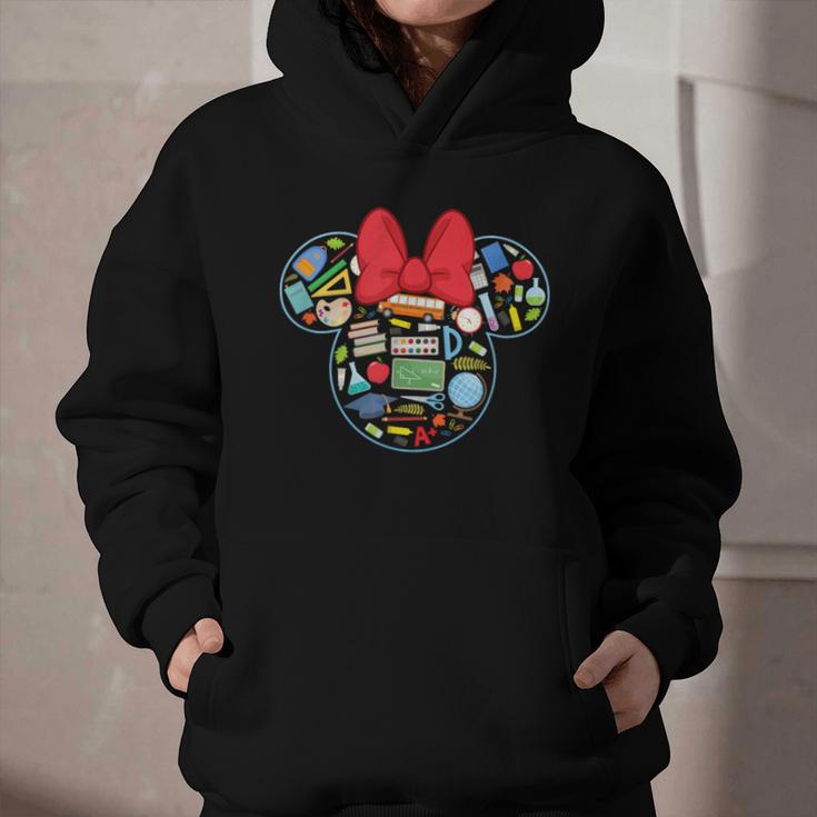 Disney Minnie Mouse Back To School Supplies Face Outline Graphic Youth Hoodie Disney Minnie Mouse Back To School Supplies Face Outline Graphic Youth Hoodie