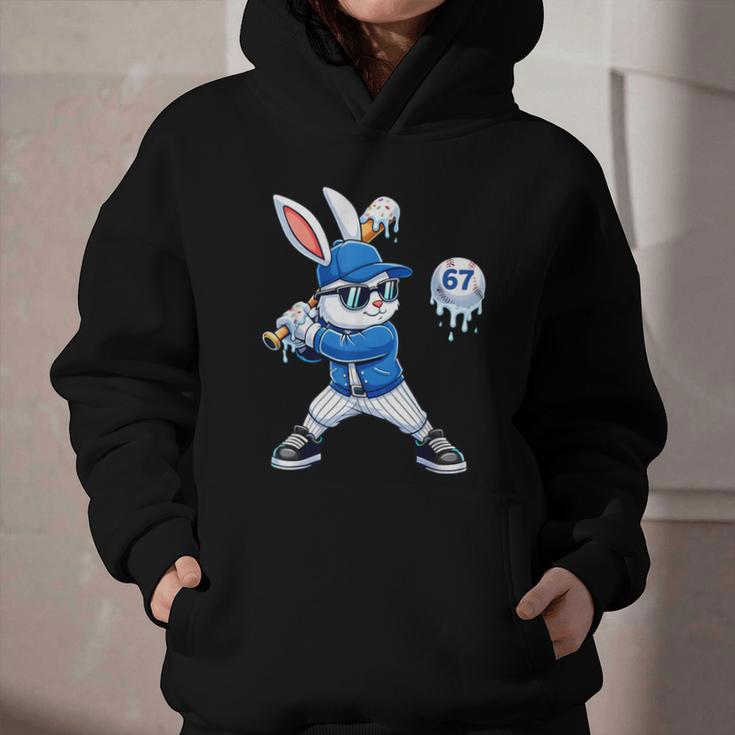 Dripping Drip Baseball Rabbit Bunny Easter Men Boy Kid Graphic Youth Hoodie