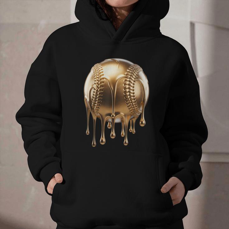 Dripping Gold Drip Baseball Game Day Player Coach Baller Graphic Youth Hoodie
