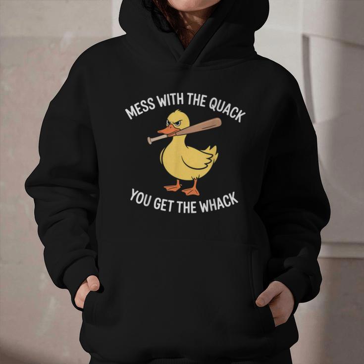 Duck And Baseball Bat Mess With The Quack You Get Whack Graphic Youth Hoodie