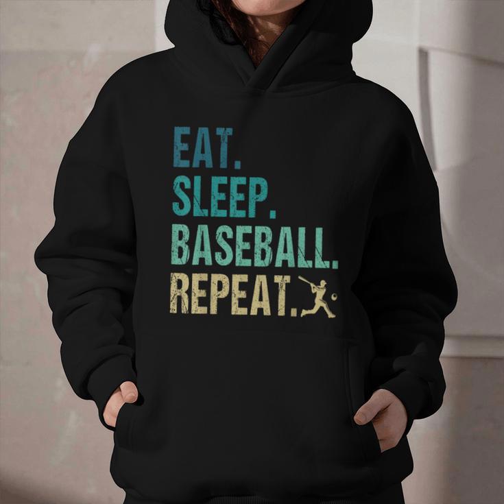 Eat Sleep Baseball Repeat Baseball Player Baseball Graphic Youth Hoodie