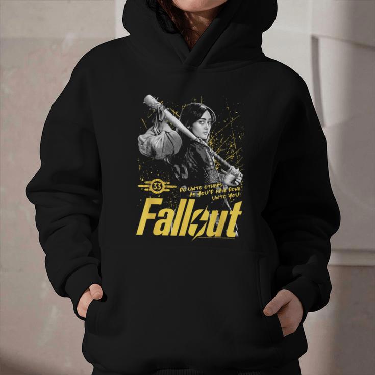 Fallout TV Series Lucy Do Unto Others Baseball Bat Gamer Graphic Youth Hoodie Fallout TV Series Lucy Do Unto Others Baseball Bat Gamer Graphic Youth Hoodie
