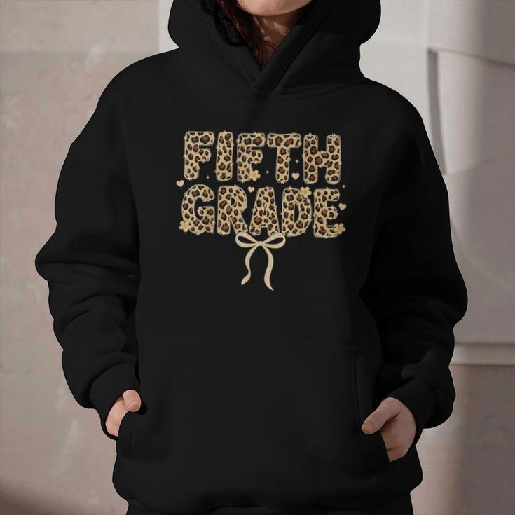 Fifth Grade Leopard Coquette Bow Back To School Women Girls Graphic Youth Hoodie Fifth Grade Leopard Coquette Bow Back To School Women Girls Graphic Youth Hoodie
