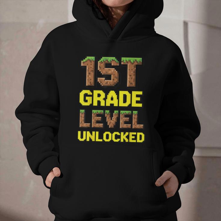 First Day Of 1st Grade Level Unlocked Back To School For Boy Graphic Youth Hoodie First Day Of 1st Grade Level Unlocked Back To School For Boy Graphic Youth Hoodie