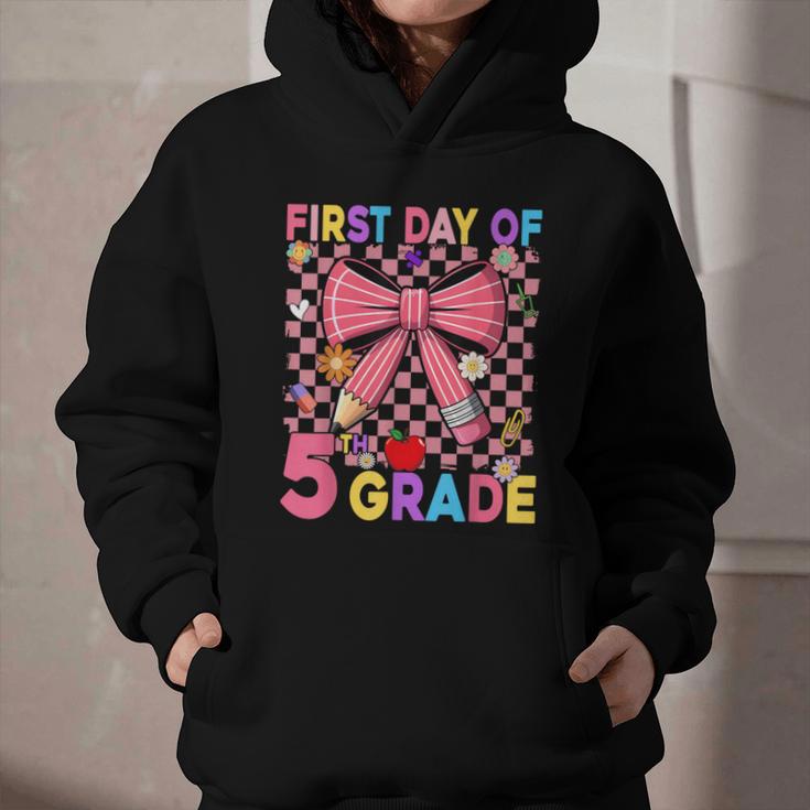 First Day Of 5th Grade Coquette Back To School Girls Kids Graphic Youth Hoodie First Day Of 5th Grade Coquette Back To School Girls Kids Graphic Youth Hoodie