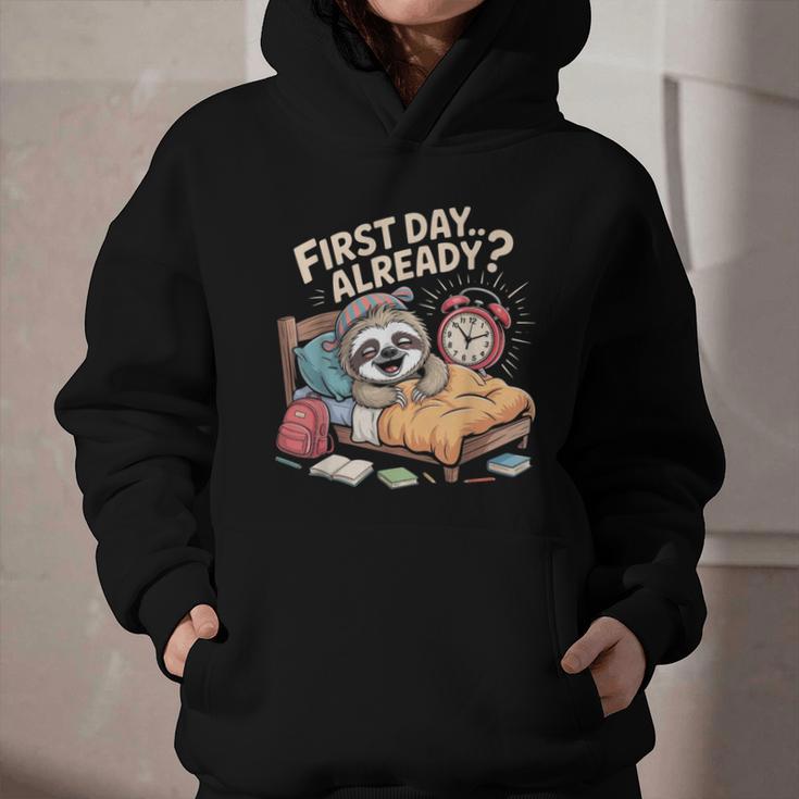 First Day Already Sloth Alarm Clock Back To School Graphic Youth Hoodie First Day Already Sloth Alarm Clock Back To School Graphic Youth Hoodie