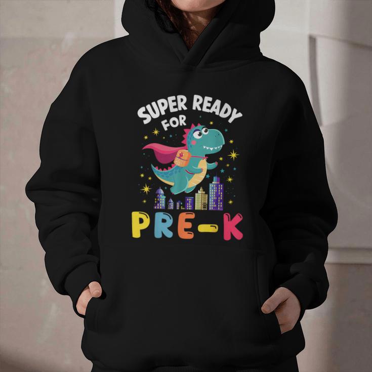 First Day Pre-K Back To School Dinosaur Graphic Youth Hoodie