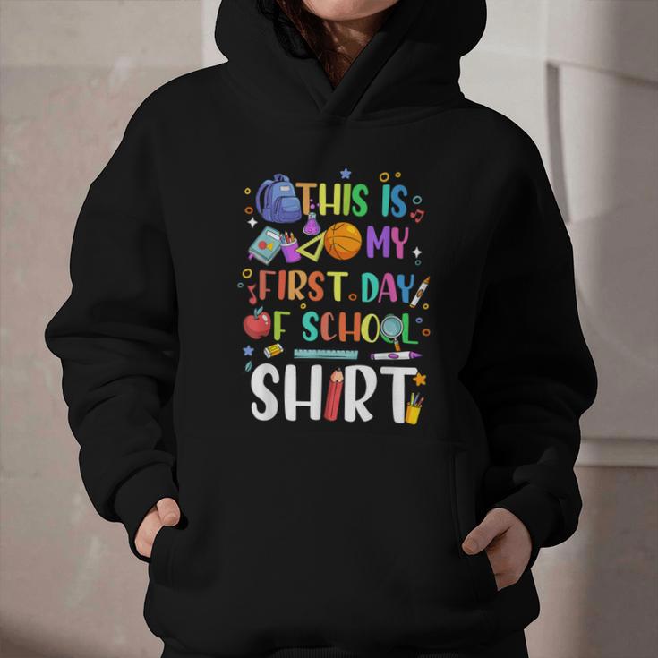 This Is My First Day Of School Boys Girls Kid Back To School Graphic Youth Hoodie This Is My First Day Of School Boys Girls Kid Back To School Graphic Youth Hoodie