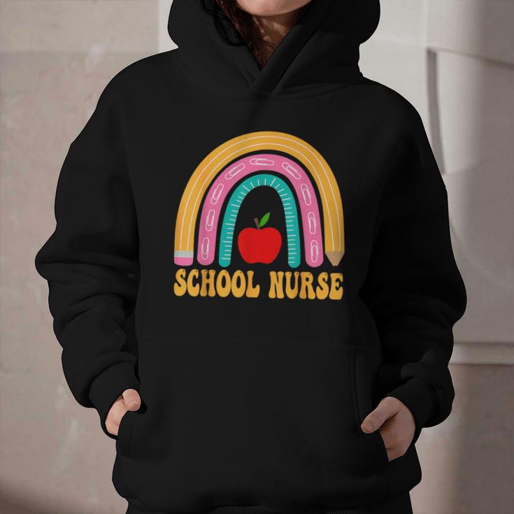 First Day Of School Nurse Back To School Rainbow Pencil Graphic Youth Hoodie