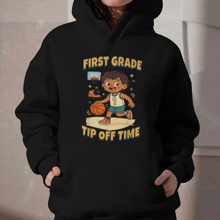 First Grade Basketball Back To School Slam Dunk Style Graphic Youth Hoodie First Grade Basketball Back To School Slam Dunk Style Graphic Youth Hoodie