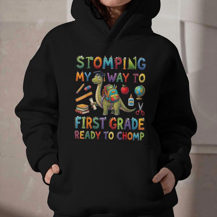 First Grade Graduation Dinosaur Dino Back To School Student Graphic Youth Hoodie