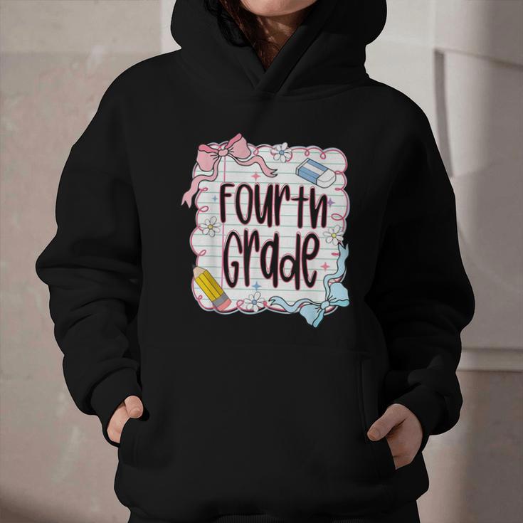 Fourth Grade Back To School For Girls Pink Notebook Graphic Youth Hoodie Fourth Grade Back To School For Girls Pink Notebook Graphic Youth Hoodie