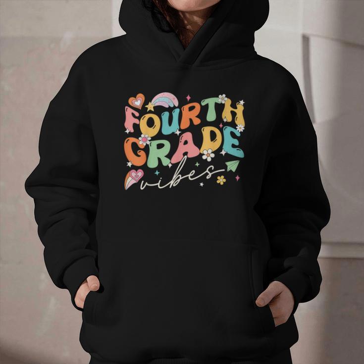 Fourth Grade Vibes 4th Grade Team Groovy Back To School Graphic Youth Hoodie