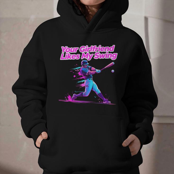 Your Girlfriend Likes My Swing Baseball Quote Boys Men Graphic Youth Hoodie