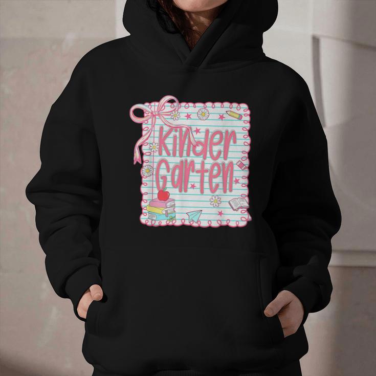 Girls Kindergarten Coquette Bow Pink Preppy Back To School Graphic Youth Hoodie Girls Kindergarten Coquette Bow Pink Preppy Back To School Graphic Youth Hoodie
