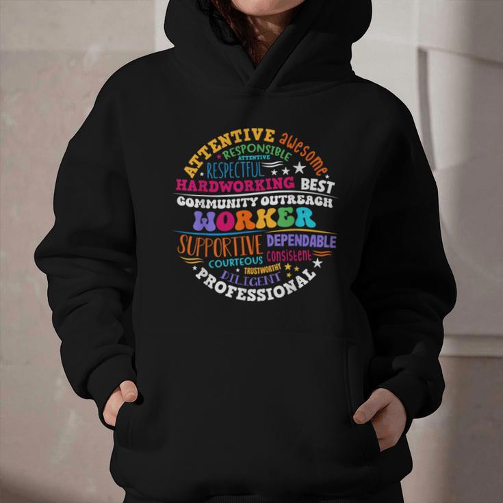 Groovy Community Outreach Worker Back To School Graphic Youth Hoodie