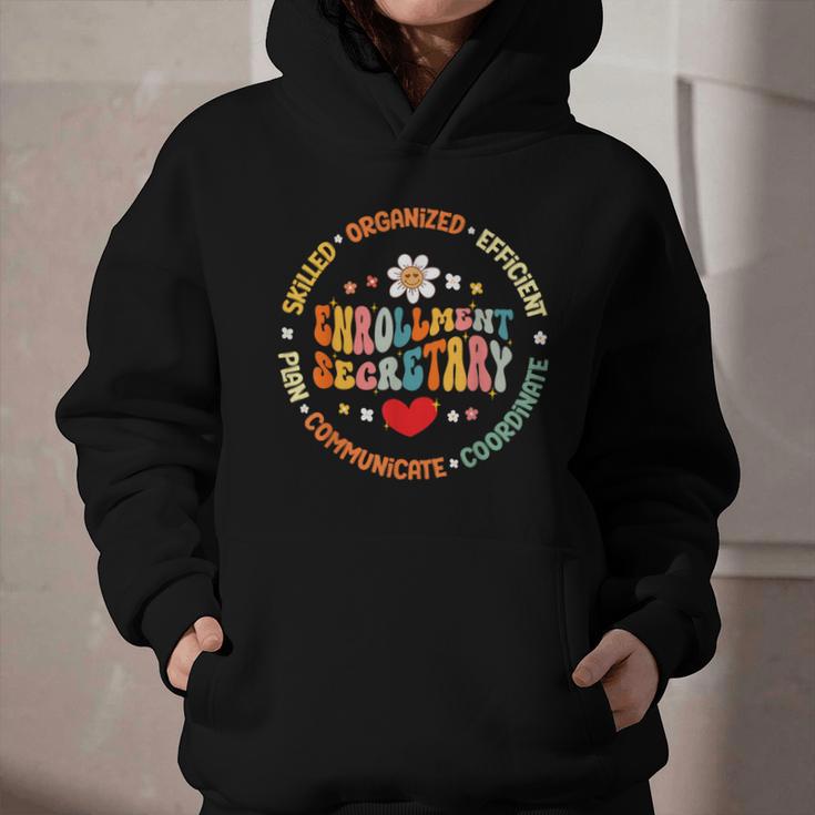 Groovy Enrollment Secretary Back To School Graphic Youth Hoodie Groovy Enrollment Secretary Back To School Graphic Youth Hoodie