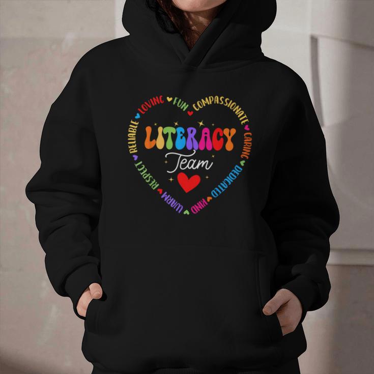 Groovy Literacy Team Reading Appreciation Back To School Graphic Youth Hoodie Groovy Literacy Team Reading Appreciation Back To School Graphic Youth Hoodie