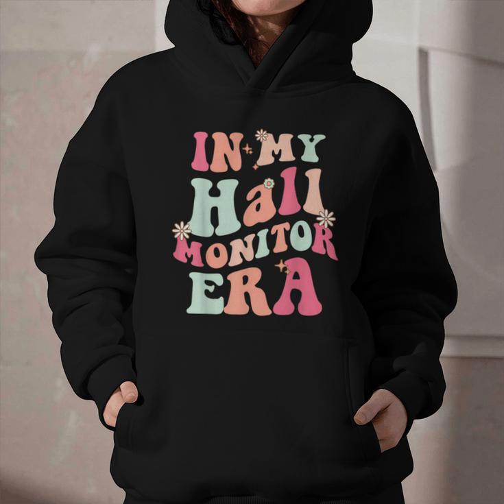 In My Hall Monitor Era School Student Back To School Groovy Graphic Youth Hoodie