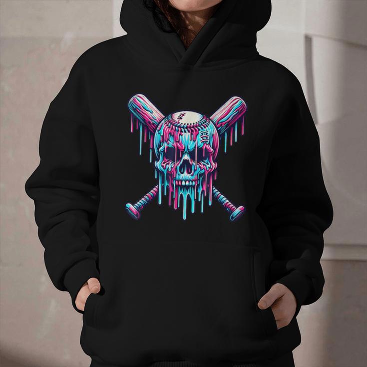 Halloween Baseball Skull Drip Baseball Lifestyle Boy Men Graphic Youth Hoodie