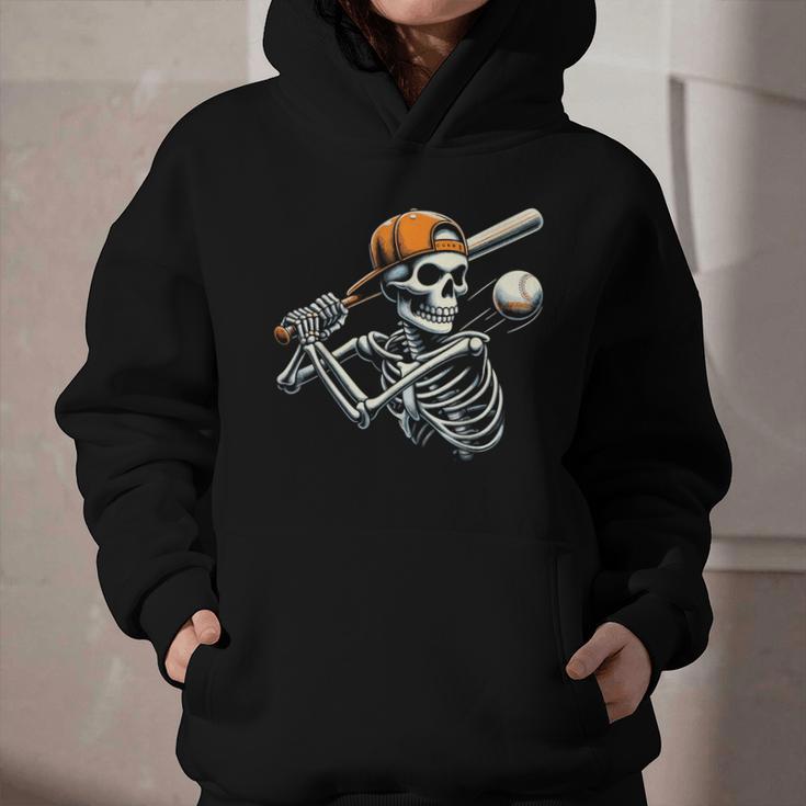 Halloween Boys Batting Skeleton Baseball Graphic Youth Hoodie Halloween Boys Batting Skeleton Baseball Graphic Youth Hoodie
