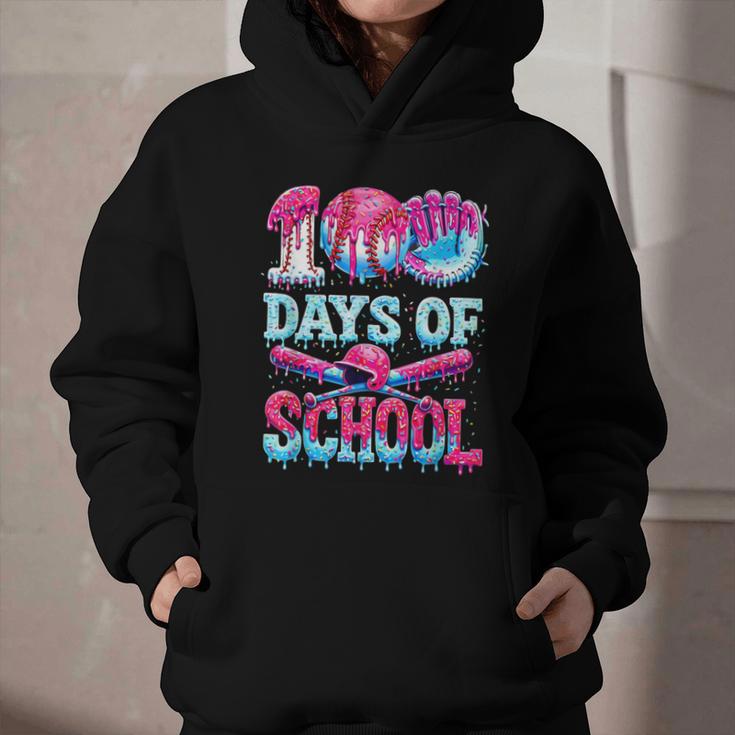 Happy 100 Days Of School Game Day Baseball Ice Cream Drip Graphic Youth Hoodie Happy 100 Days Of School Game Day Baseball Ice Cream Drip Graphic Youth Hoodie