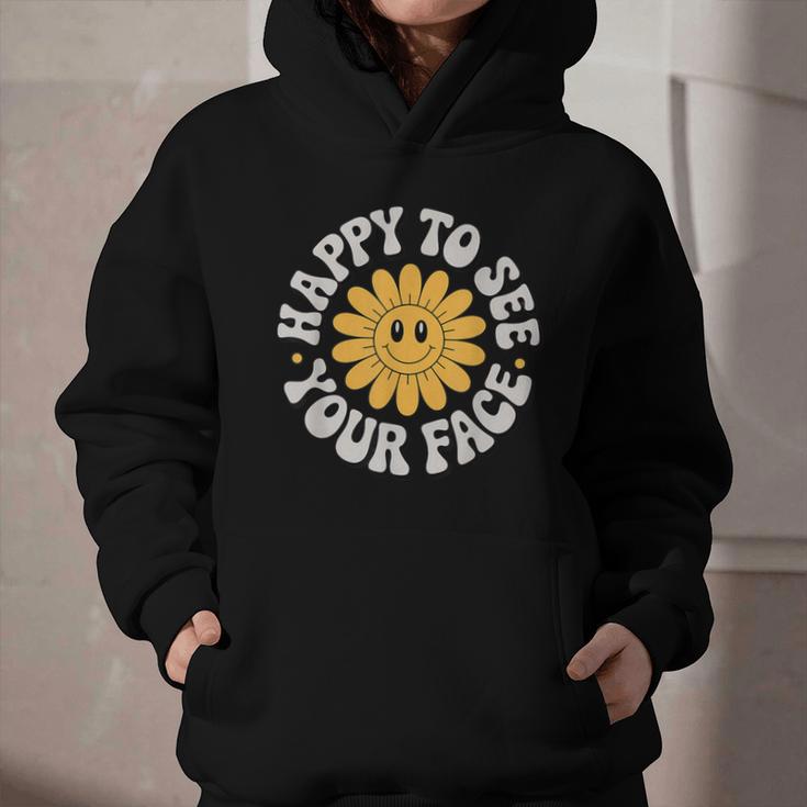 Happy Face Daisy Flower Retro Back To School Cute Graphic Graphic Youth Hoodie Happy Face Daisy Flower Retro Back To School Cute Graphic Graphic Youth Hoodie