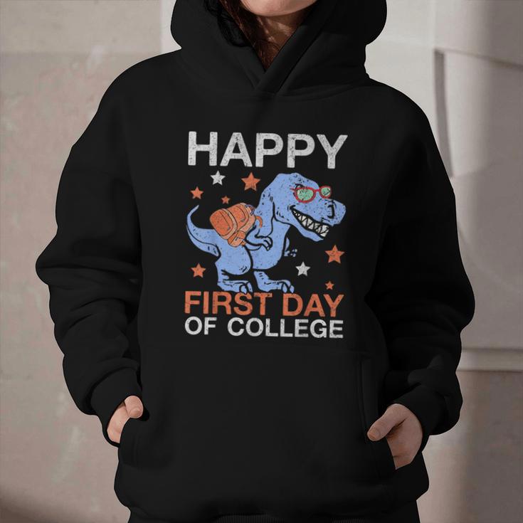 Happy First Day Of CollegeRex Dinosaur Back To School Graphic Youth Hoodie Happy First Day Of CollegeRex Dinosaur Back To School Graphic Youth Hoodie
