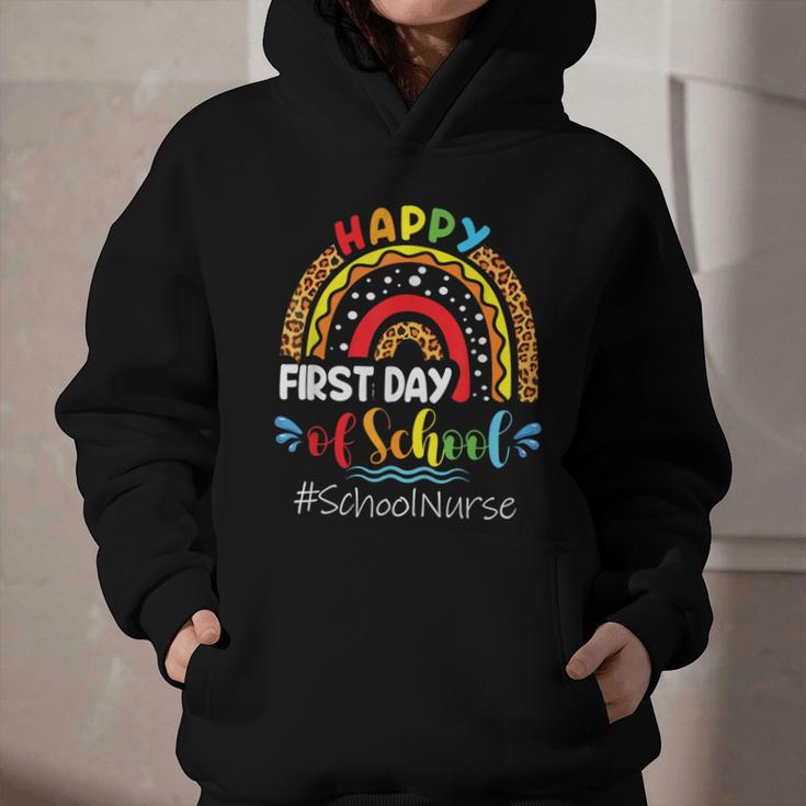 Happy First Day Of School Nurse Rainbow Back To School Graphic Youth Hoodie Happy First Day Of School Nurse Rainbow Back To School Graphic Youth Hoodie