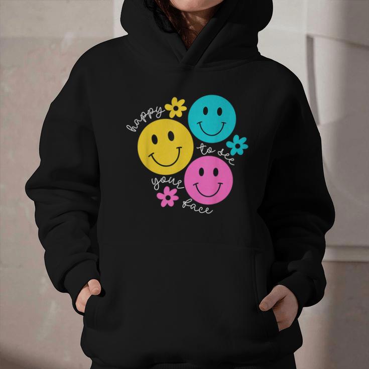 Happy To See Your Face Back To School First Day Of School Graphic Youth Hoodie Happy To See Your Face Back To School First Day Of School Graphic Youth Hoodie