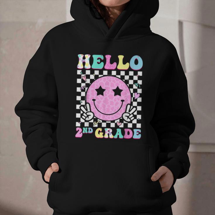Hello 2nd Grade Groovy Back To School Second Grade Girls Kid Graphic Youth Hoodie