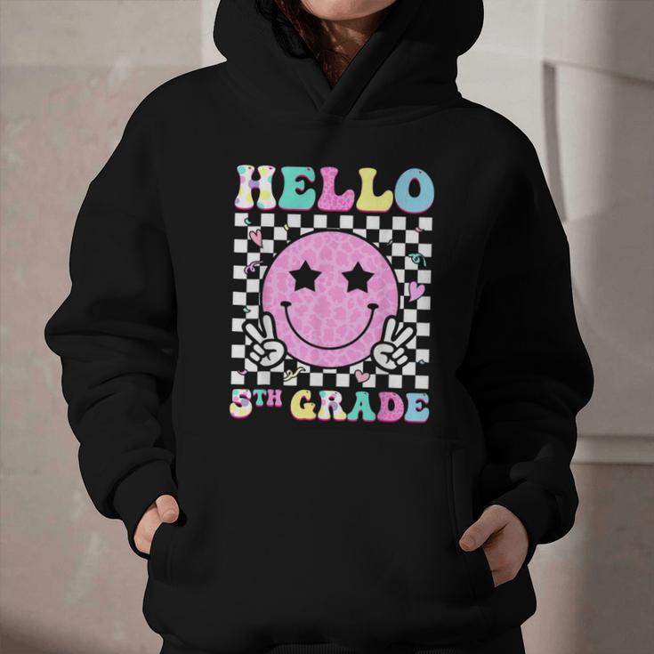 Hello 5th Grade Groovy Back To School Fifth Grade Girls Kids Graphic Youth Hoodie