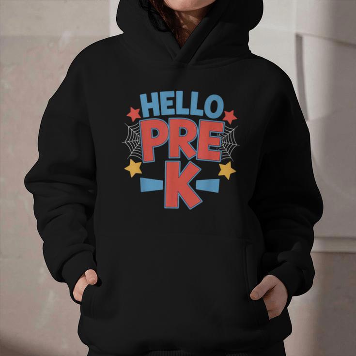 Hello Pre-K Preschool Squad Spider Back To School First Day Graphic Youth Hoodie Hello Pre-K Preschool Squad Spider Back To School First Day Graphic Youth Hoodie