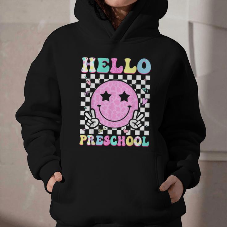 Hello Preschool Groovy Back To School Pre-K Team Girls Kids Graphic Youth Hoodie Hello Preschool Groovy Back To School Pre-K Team Girls Kids Graphic Youth Hoodie
