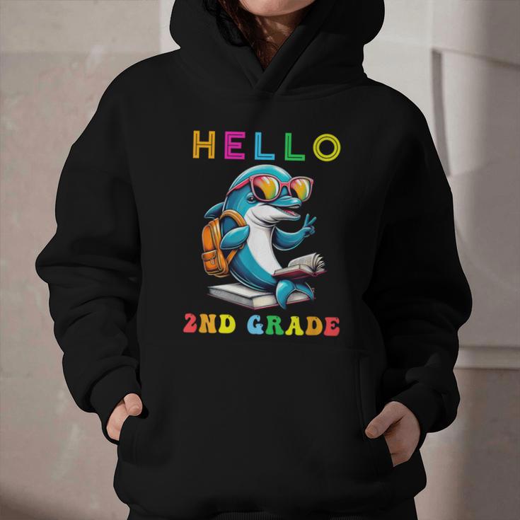 Hello Second Grade Dolphin Lover Back To School Kid Boy Girl Graphic Youth Hoodie Hello Second Grade Dolphin Lover Back To School Kid Boy Girl Graphic Youth Hoodie