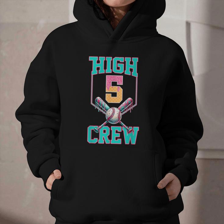 Hi 5 Birthday Party Decorations For Boy Baseball Drip 5th Graphic Youth Hoodie