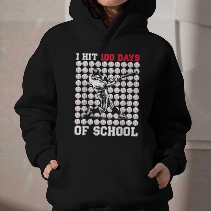 I Hit 100 Days Of School Baseball 100th Day Boys Kids Graphic Youth Hoodie I Hit 100 Days Of School Baseball 100th Day Boys Kids Graphic Youth Hoodie
