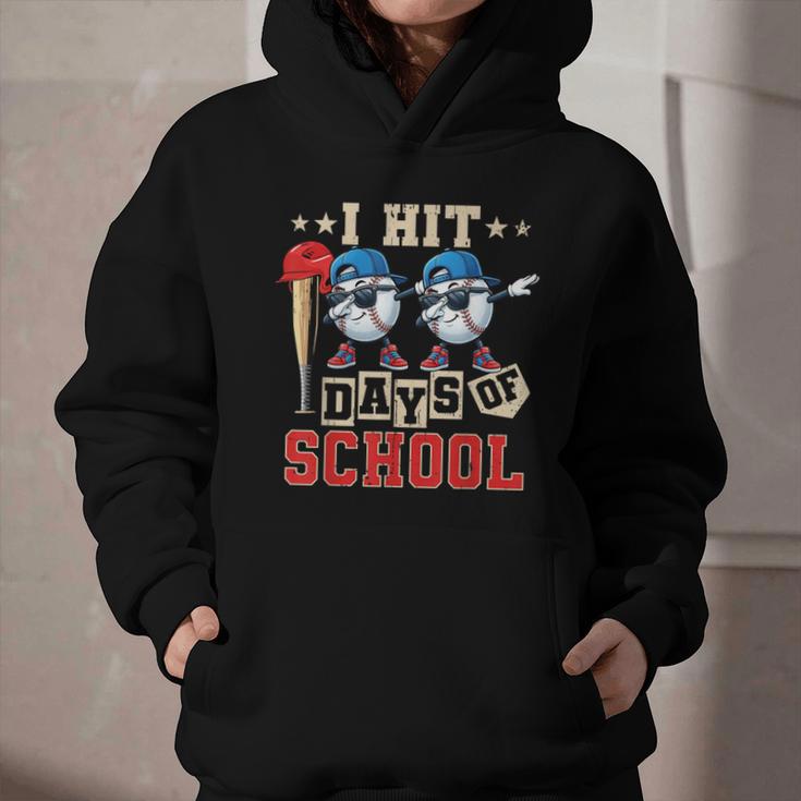 I Hit 100 Days Of School Baseball Kids Boy Teacher 100th Day Graphic Youth Hoodie