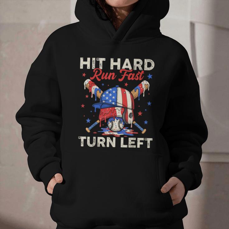 Hit Hard Run Fast Turn Left Baseball Cream Drip Crossed Bats Graphic Youth Hoodie Hit Hard Run Fast Turn Left Baseball Cream Drip Crossed Bats Graphic Youth Hoodie