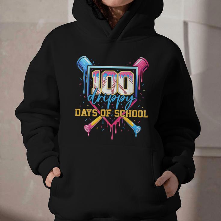 HUGvyn 100 Drippy Days Of School Baseball Ice Cream 100 Days Graphic Youth Hoodie HUGvyn 100 Drippy Days Of School Baseball Ice Cream 100 Days Graphic Youth Hoodie
